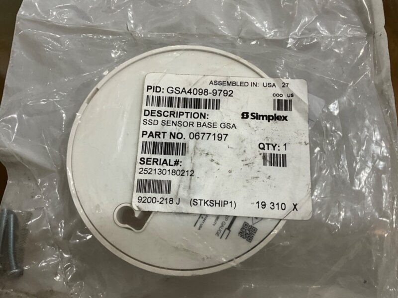 Simplex GSA4098-9792 SSD Sensor Base GSA