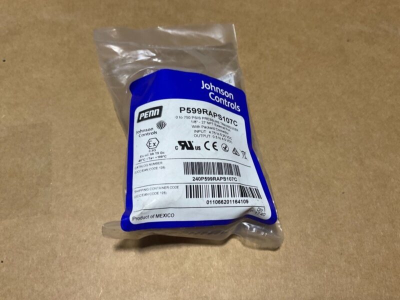 PRESSURE TRANSDUCER 304L SS 0 TO 750 PSI by Johnson Controls P599RAPS107C