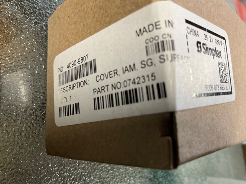 SIMPLEX 4090-9807 COVER, IAM, SG, SURFACE