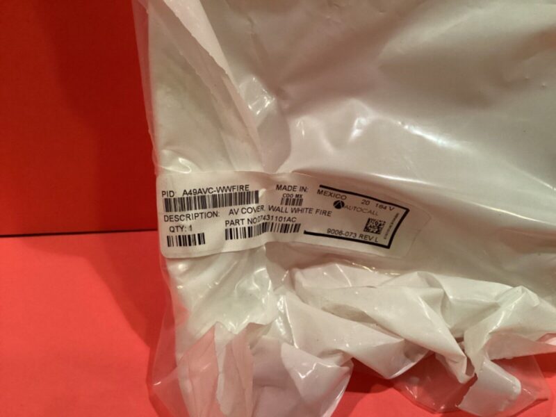AutoCall Tyco Fire Alarm A49AVC-WWFIRE Cover Wall White Fire-O PN07431121AC