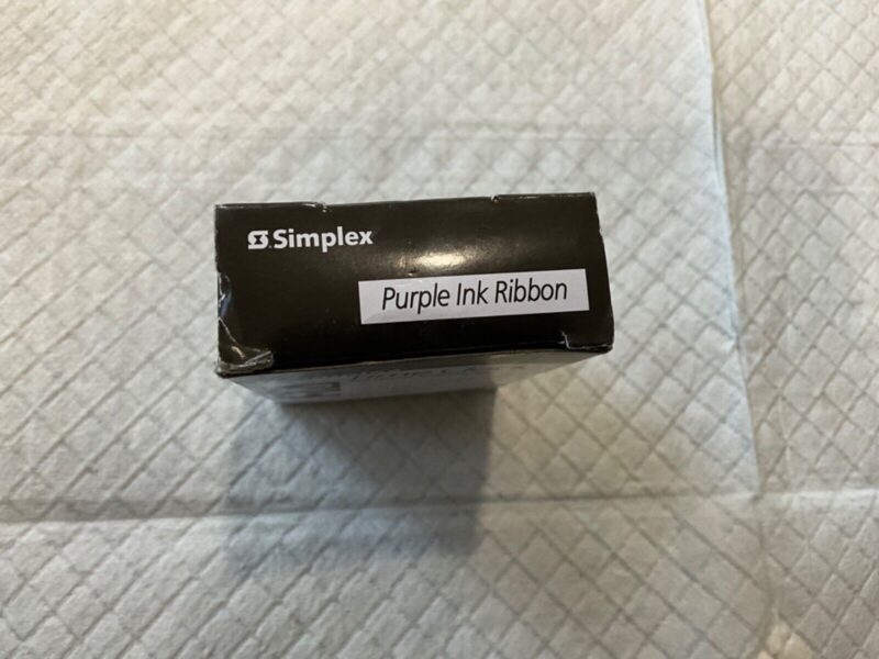 Simplex Time Clock Ribbon Cartridge Purple Ink Ribbon 1603-9806 Open Box - Image 3