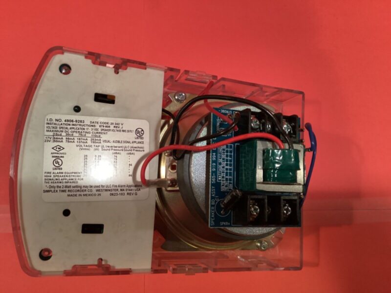 Simplex 4906-9253 Fire Alarm Wall Speaker Strobe - White - Image 2