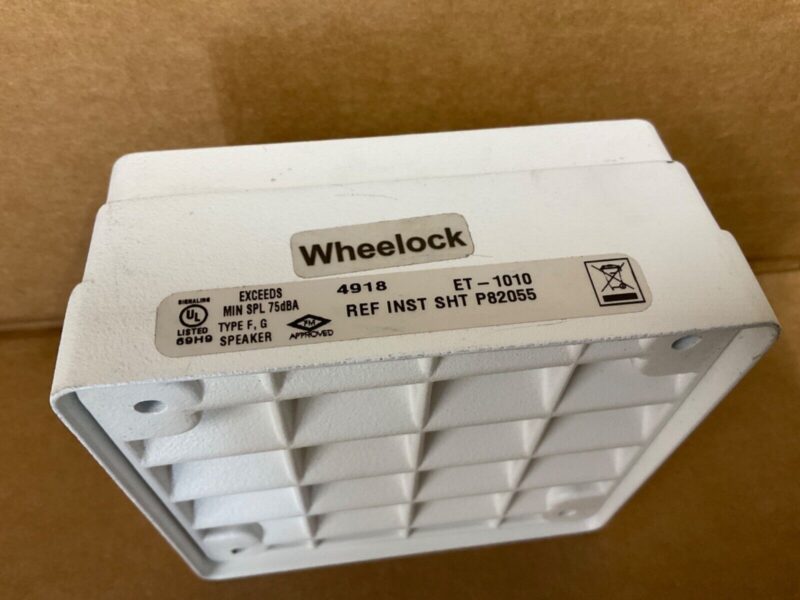 WHEELOCK ET-1010 FIRE ALARM WALL SPEAKER White - Image 2