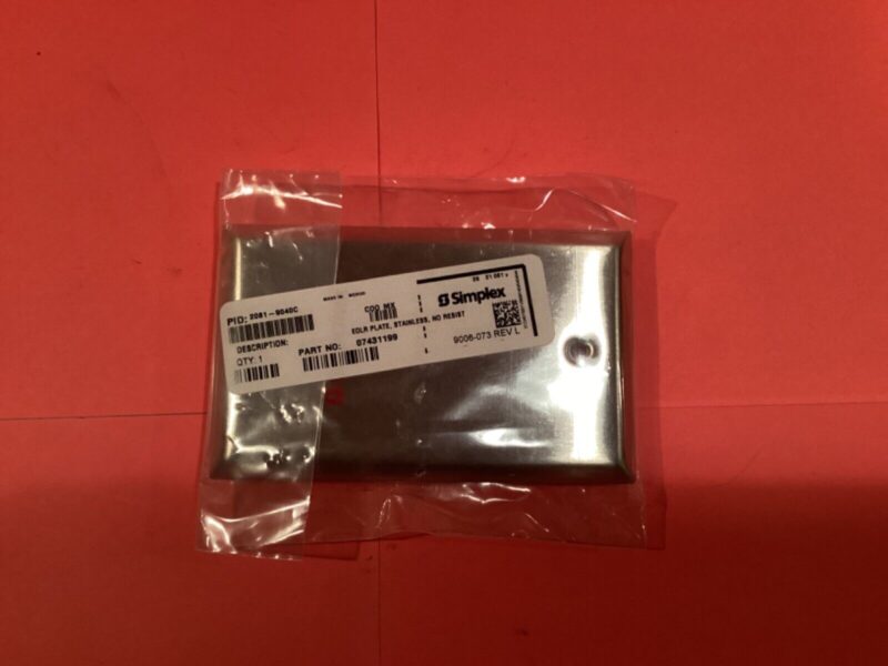Simplex 2081-9040C End of Line Resistor Plate,stainless,No resist