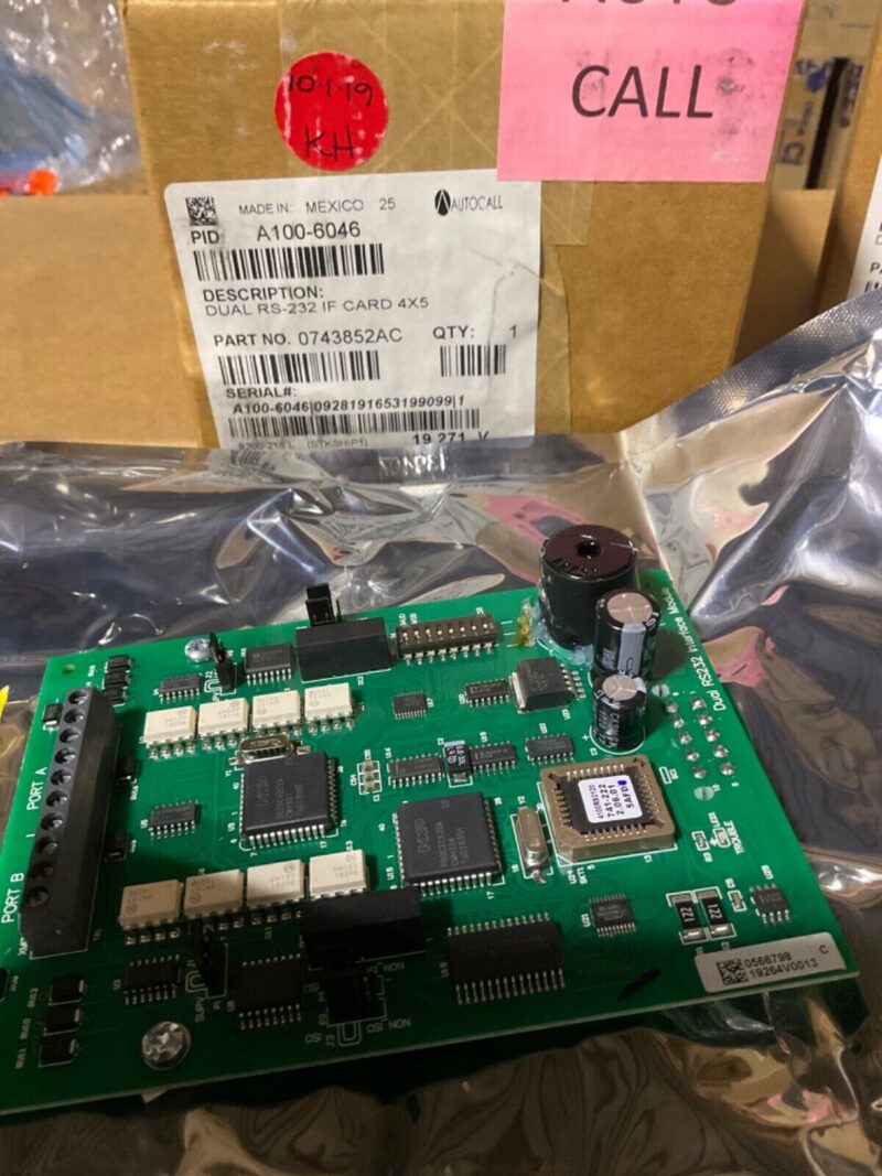 AutoCall A100-6046 Dual RS-232 IF Card 4x5