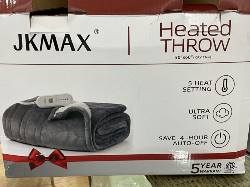 JKMAX Heated Throw 50” X 60” 5 Heat Setting