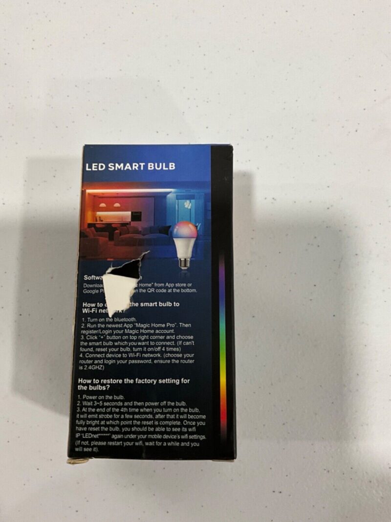 Smart Bulb 9W LED Bulb WiFi+BLE Multi Color Open Box - Image 2