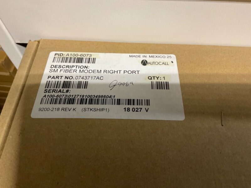 AutoCall A100-6073 SM Fiber Modem Single Mode Right Port - A190-9023 - Image 3