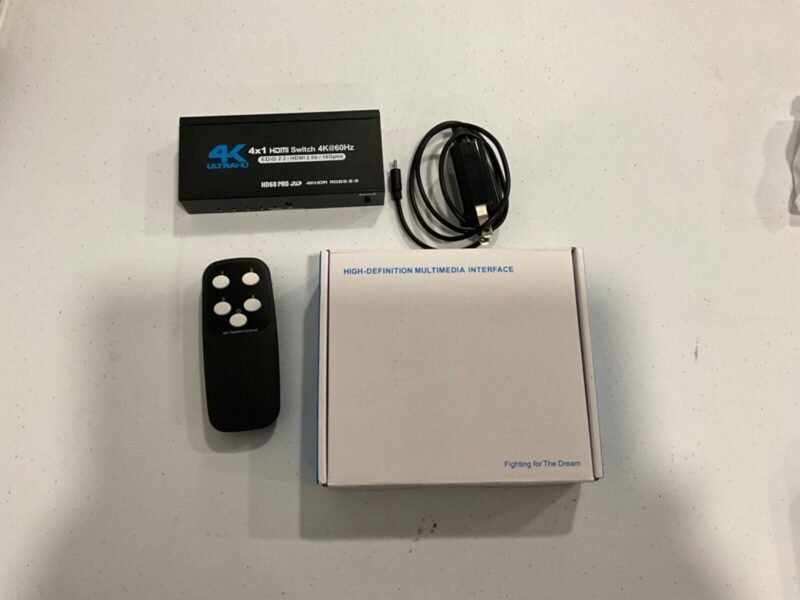 4K UltraHD 4x1 HDMI Switch with Remote Control and Box X002P99OGL