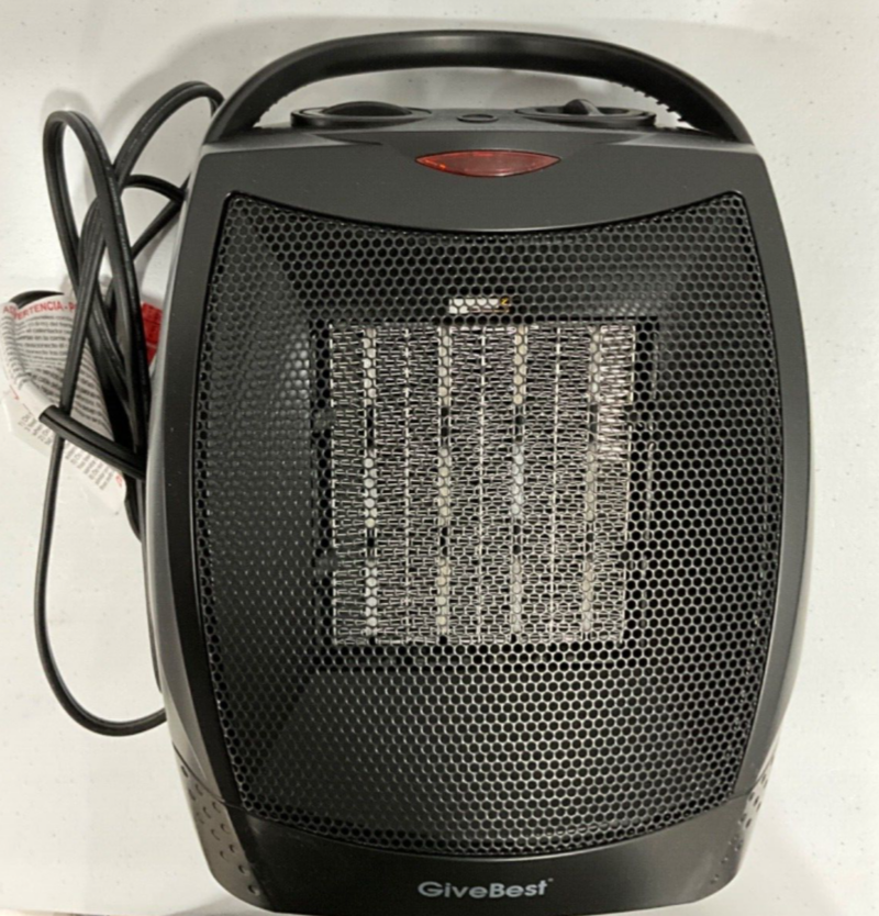 Ceramic Heater 1500 W Overheat Safety Shutoff Adjustable Portable Quiet Thermost