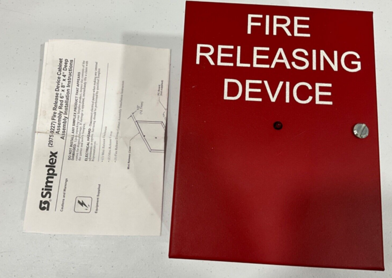 Simplex 2975-9227 Fire Release Device Cabinet Assembly Red 6” x 8” x 4”