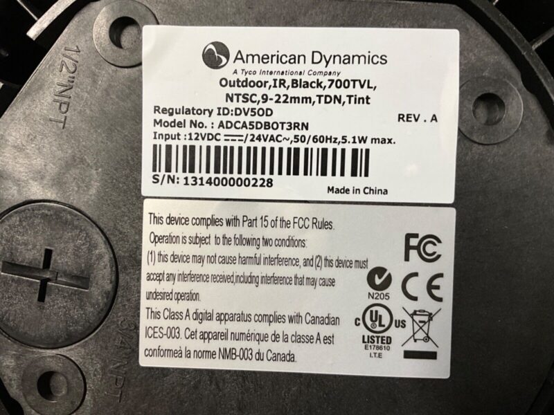 American Dynamics ADCA5DBOT3RN OUTDOOR Camera - Image 2
