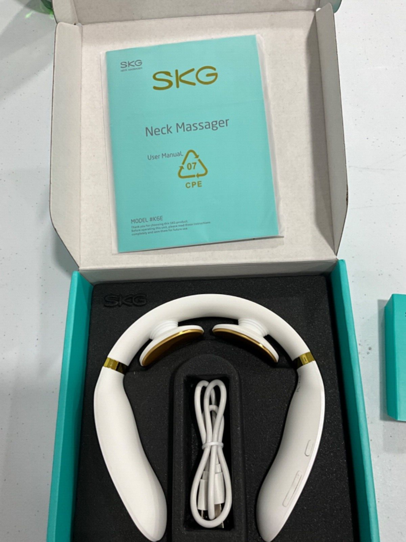 Portable Wireless Neck Massager SKG K6 - White 6 Modes Open Box - Image 2