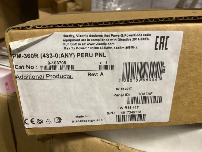 VISONIC PM-360R WIRELESS ALRAM CONTROL PANEL (433-0;ANY) PERU PNL