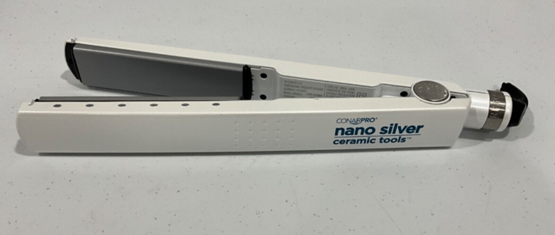 Conairpro Nano Silver Ceramic Tools Flat Iron White Without Box Damaged Wire