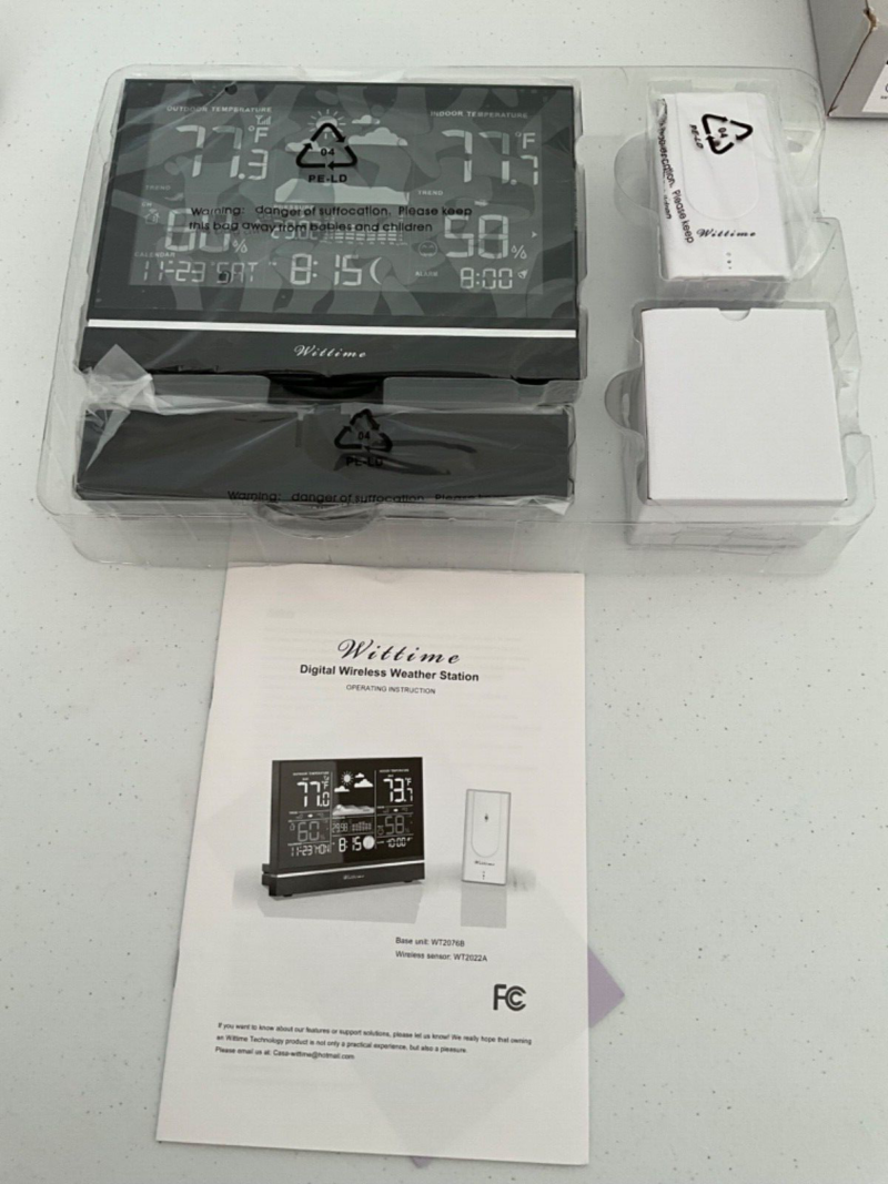Wittime 2076B HD Color Display Weather Station Open Box - Image 2