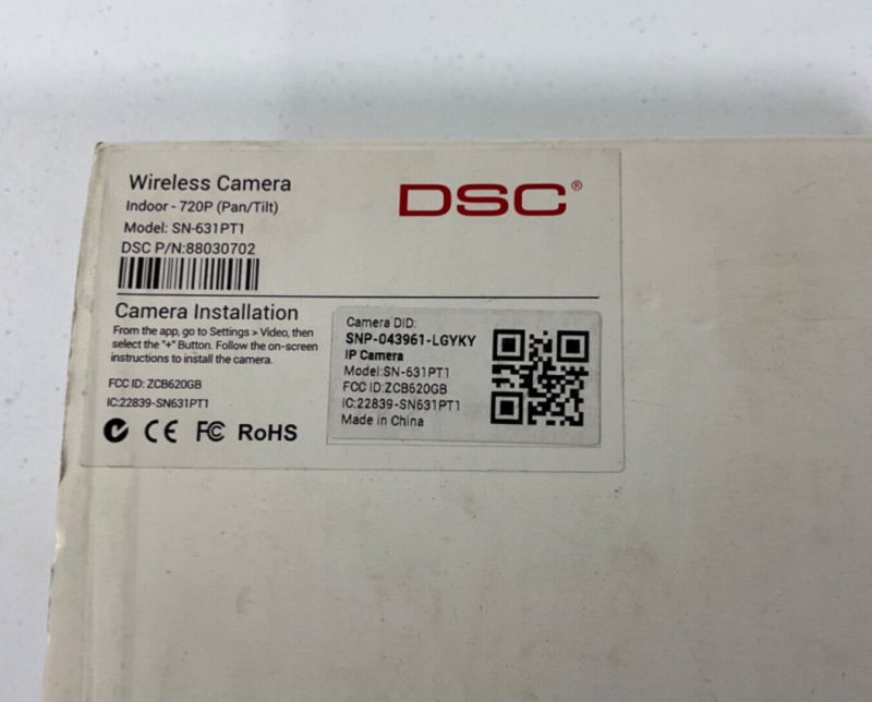 DSC SN-631PT1 Indoor Wireless Camera 720P