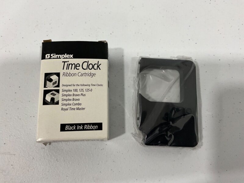Simplex Time Clock Ribbon Cartridge Black Ink Ribbon 1603-9812 Open Box