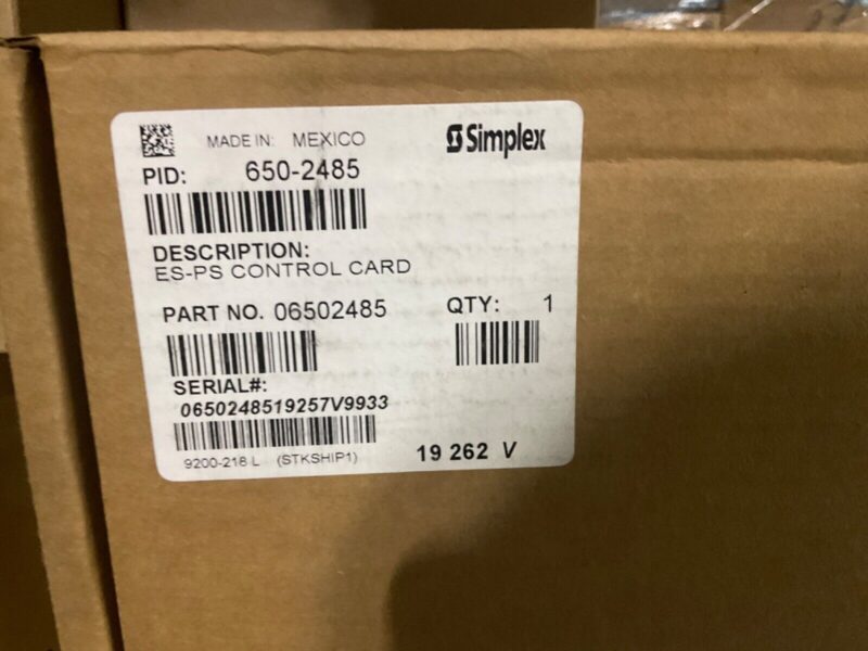 Simplex 650-2485 ES-PS CONTROL CARD