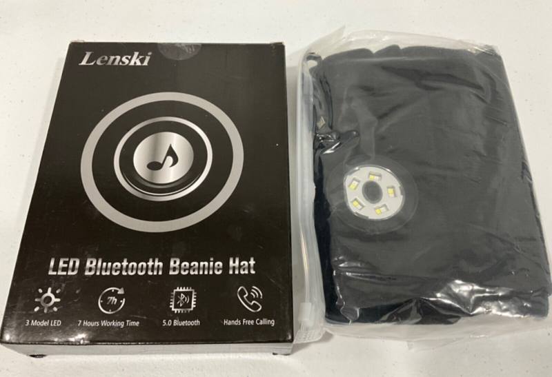 Lenski LED Bluetooth Black Beanie Hat X0031XE6OP