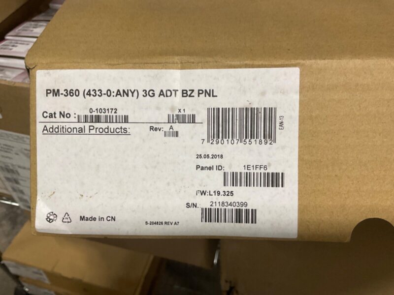 VISONIC PM-360 WIRELESS ALRAM CONTROL PANEL (433-0:ANY) 3G ADT BZ PNL