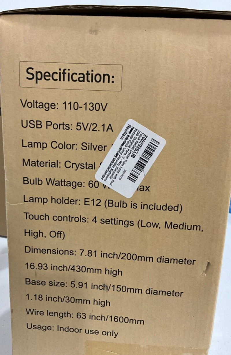 Seaside Village Touch Control USB Crystal Lamp CL-USB - Image 2